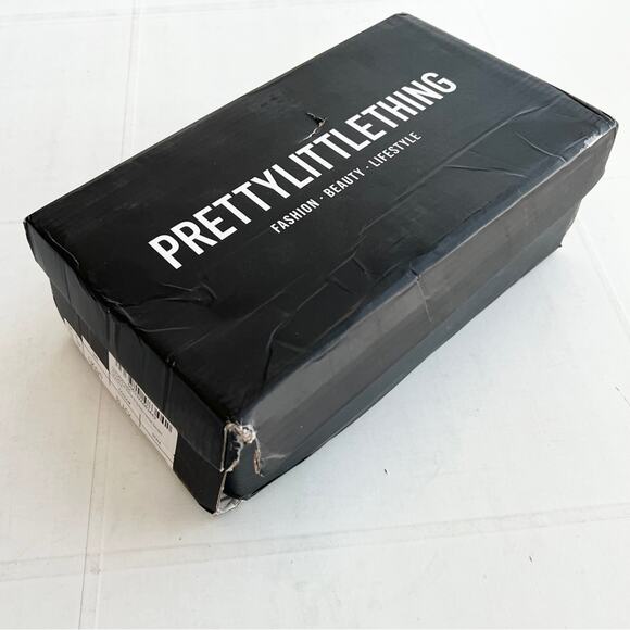 New PLT Black PU Point Tie Buckle Sling Back Heeled Sandals Womens SIZE 8 - Picture 11 of 11